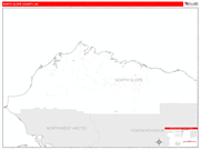 North Slope County Wall Map Red Line Style